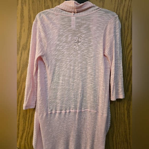 Pretty light pink, sheer, open front cardigan with 3/4 sleeves. Size small. - Picture 7 of 7